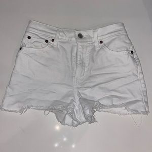 Levi’s High Rise White Jean Shorts